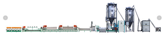 Goede prijs Twin Screw 4 Straps 800kg/hr PET Package Strap Band Extrusion Line , PET Packing Belt Extrusion Equipment online