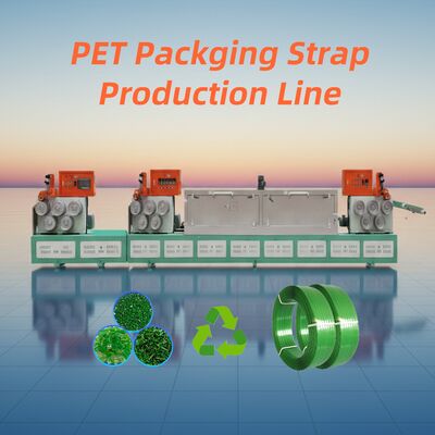 Goede prijs PET-bandmachine met volledige productielijn van voordrogen tot wikkelen met tractie-rekken en embossingstappen online