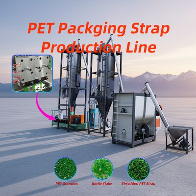 Goede prijs PET-bandmachine met een capaciteit van 200-350 kg/uur en 38CrMoALA-schroefmateriaal voor de productie van banden met een breedte van 9-32 mm online